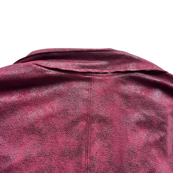 Knox Rose Women XL Burgundy Faux Suede Leather Open Drape Waterfall Front Jacket - Picture 12 of 15
